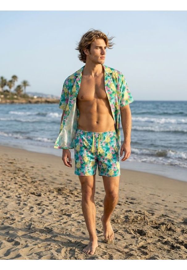 Sinsay - Wiskozowa koszula ze wzorem SpongeBob - wielobarwny. Materiał: wiskoza