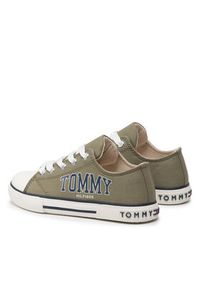 TOMMY HILFIGER - Tommy Hilfiger Trampki Low Cut Lace-Up Sneaker T3X4-32208-1352 M Zielony. Kolor: zielony. Materiał: materiał #6