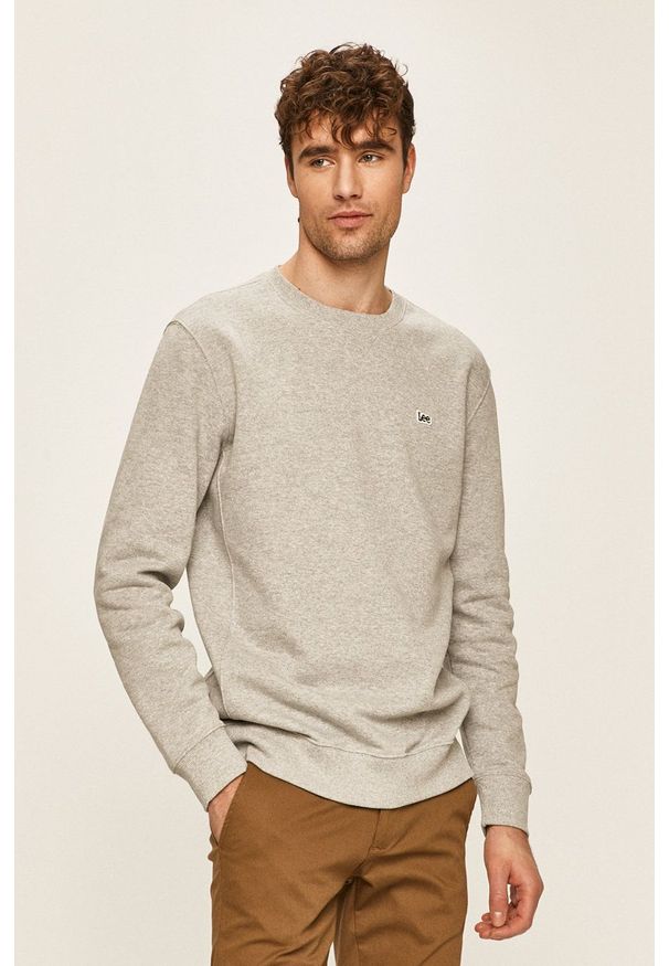 Lee - Bluza. Okazja: na co dzień. Kolor: szary. Materiał: dzianina. Wzór: gładki. Styl: casual