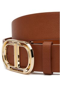 TwinSet - TWINSET Pasek Damski 251TA4430 Brązowy. Kolor: brązowy. Materiał: skóra