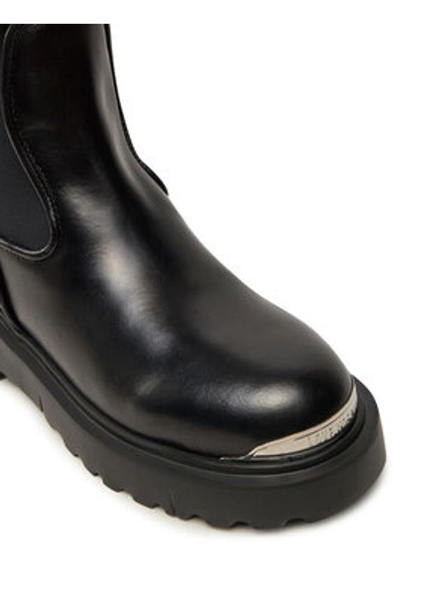 Love Moschino - LOVE MOSCHINO Botki JA24114G0LIM600A Czarny. Kolor: czarny. Materiał: materiał
