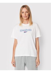 Reebok T-Shirt Brand HD0938 Biały Relaxed Fit. Kolor: biały. Materiał: bawełna