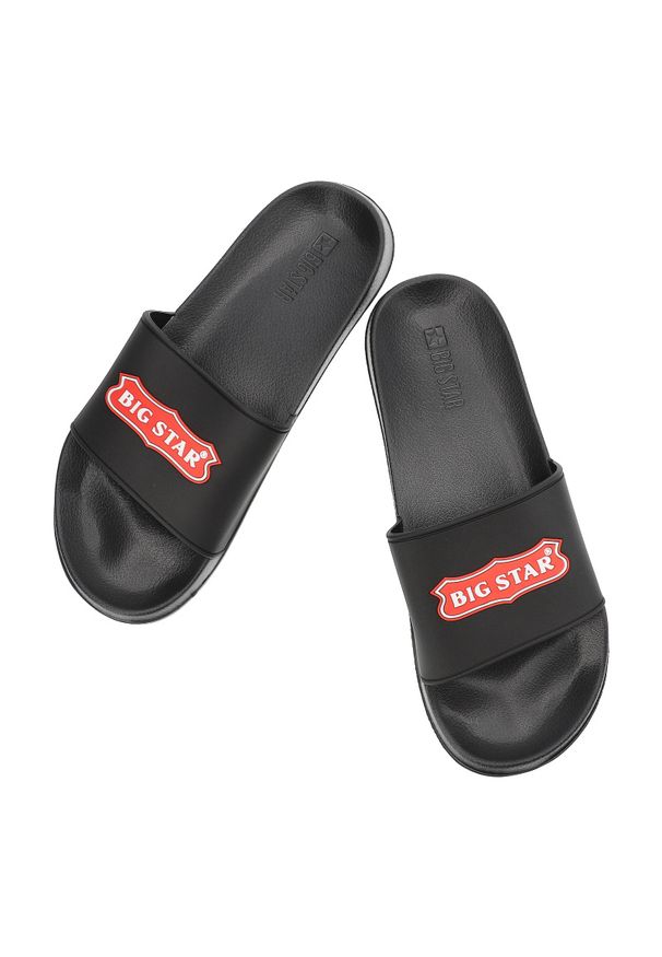 Big-Star - Czarne Klapki Basenowe Big Star Unisex. Okazja: na co dzień, na plażę. Kolor: czarny. Materiał: materiał. Sezon: lato. Styl: casual