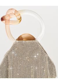 BENEDETTA BRUZZICHES - Beżowa kryształowa torebka Casper Small. Kolor: beżowy. Materiał: jedwab, akryl, satyna. Wzór: aplikacja #8