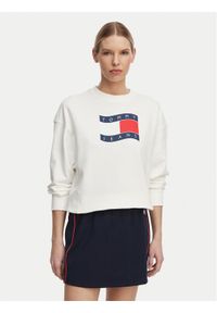 Tommy Jeans Bluza Wavy Flag DW0DW22742 Biały Boxy Fit. Kolor: biały. Materiał: bawełna #1