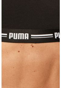 Puma - Biustonosz sportowy. Kolor: czarny. Materiał: bawełna, materiał, dzianina, elastan. Wzór: nadruk #4