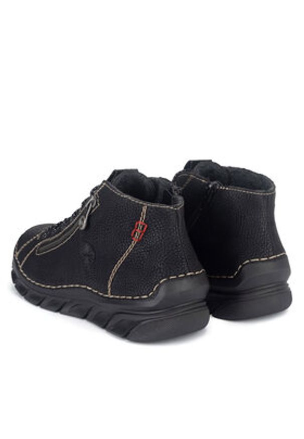 Rieker Botki 55048-00 Czarny. Kolor: czarny. Materiał: skóra