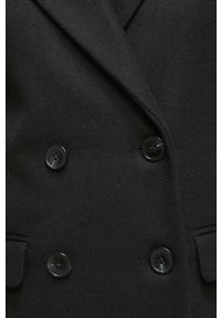 medicine - Medicine płaszcz z domieszką wełny kolor czarny przejściowy dwurzędowy. Kolor: czarny. Materiał: wełna. Wzór: gładki. Styl: klasyczny #2