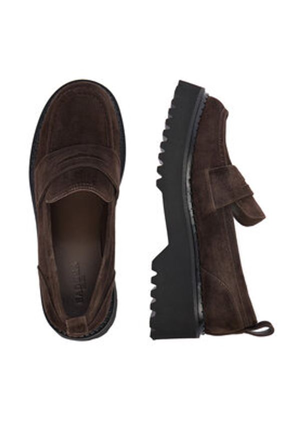 Badura Loafersy EO-ARYA-LT017-1 Brązowy. Kolor: brązowy. Materiał: zamsz, skóra