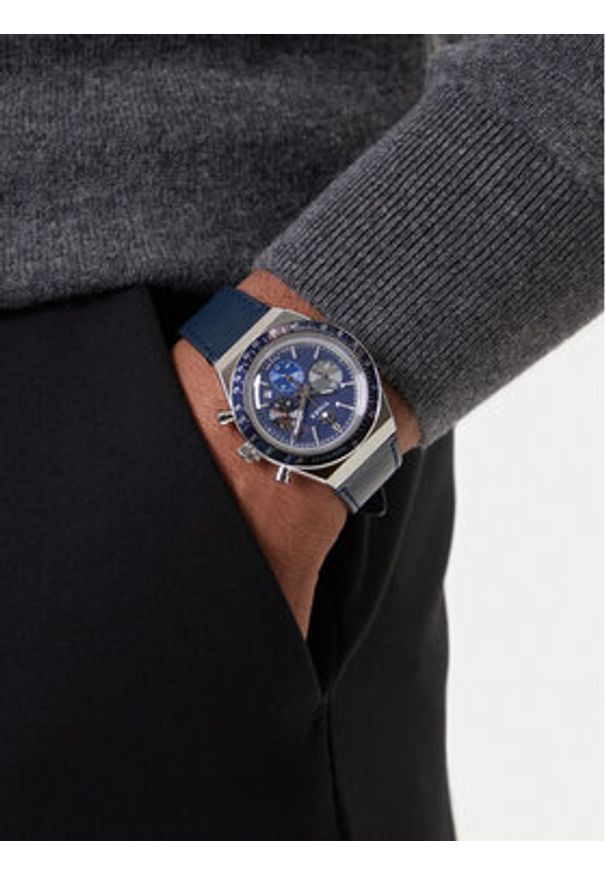 Timex Zegarek Q Diver Inspired Chronograph TW2Y36100 Granatowy. Kolor: niebieski