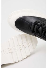 Calvin Klein Jeans workery skórzane FLATFORM LACE UP BOOT LTH damskie kolor czarny na platformie YW0YW01110. Zapięcie: sznurówki. Kolor: czarny. Materiał: skóra. Obcas: na platformie. Styl: klasyczny #4