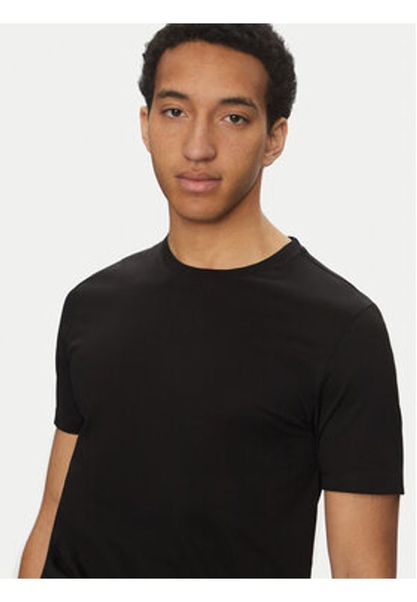Hugo - HUGO T-Shirt Dimerstee 50542969 Czarny Slim Fit. Kolor: czarny. Materiał: bawełna