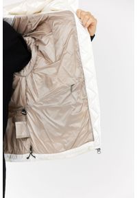 Hetrego - HETREGO Perłowa kurtka damska z kapturem Muriel. Typ kołnierza: kaptur. Kolor: biały #4