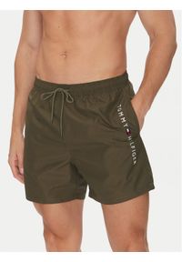 TOMMY HILFIGER - Tommy Hilfiger Szorty kąpielowe UM0UM03258 Zielony Regular Fit. Kolor: zielony. Materiał: syntetyk