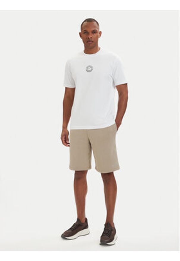 BOSS T-Shirt Open 50560293 Biały Relaxed Fit. Kolor: biały. Materiał: bawełna