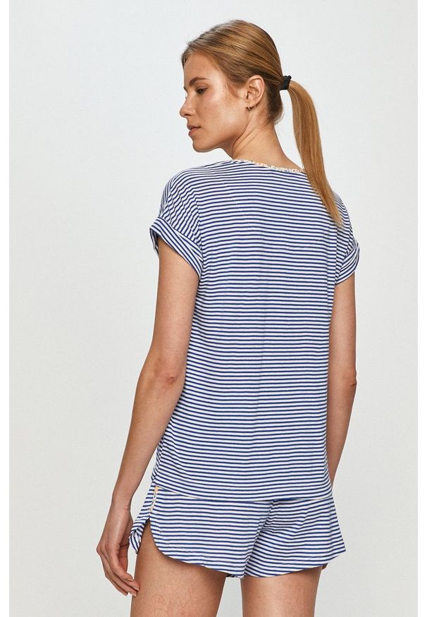 Lauren Ralph Lauren - Piżama. Kolor: niebieski. Materiał: materiał. Długość: krótkie