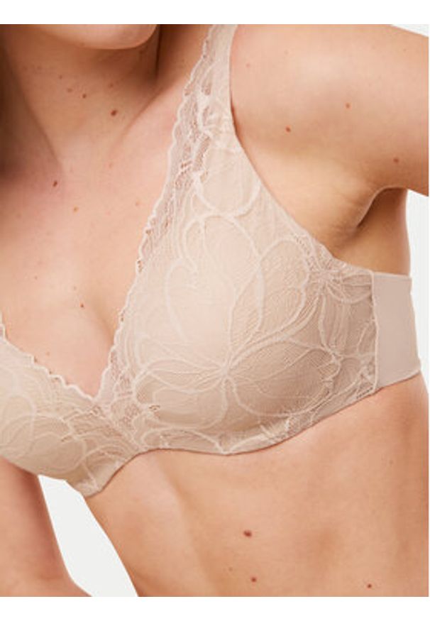 Triumph Biustonosz z fiszbiną Illusion 10219710 Beżowy. Kolor: beżowy. Materiał: syntetyk