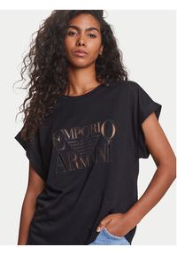 Emporio Armani T-Shirt EW000616 AF12187 UC001 Czarny Loose Fit. Kolor: czarny. Materiał: wiskoza #5