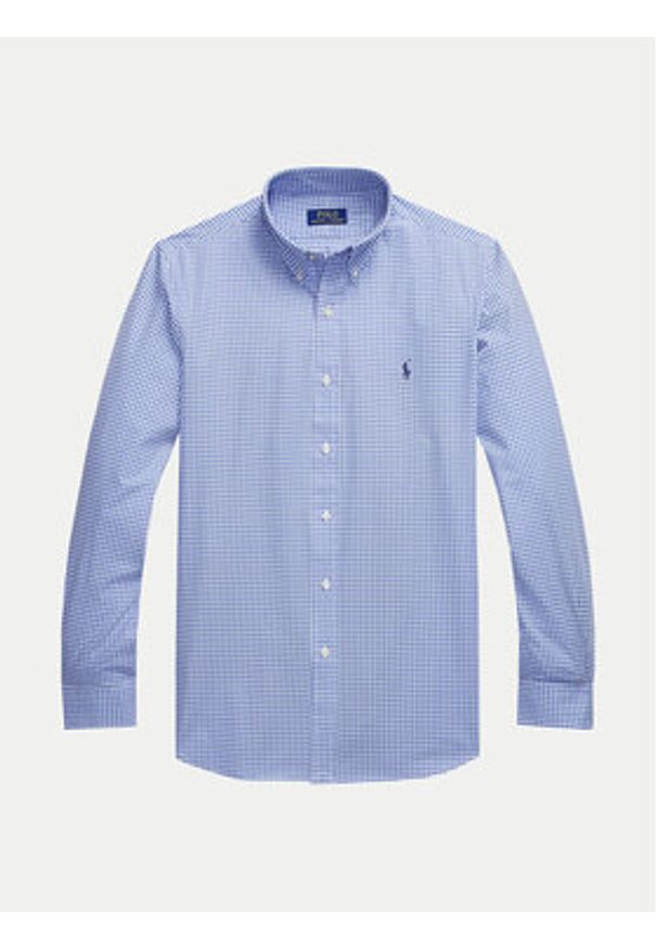 Polo Ralph Lauren Koszula 710928255004 Błękitny Custom Fit. Typ kołnierza: polo. Kolor: niebieski. Materiał: bawełna
