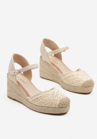 Born2be - Beżowe Sandały w Stylu Espadryli na Plecionym Koturnie Anniviora. Okazja: na co dzień. Kolor: beżowy. Sezon: lato. Obcas: na koturnie. Styl: casual, retro, elegancki #3