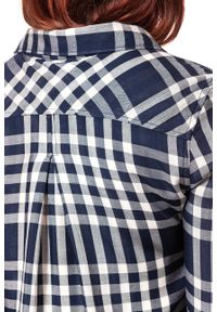 Wrangler - KOSZULA WRANGLER FLUID SHIRT NAVY W5239SL35 112129345. Kolor: czarny. Wzór: kratka #6