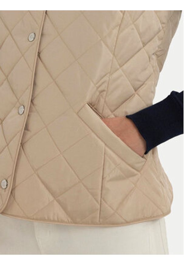 Lauren Ralph Lauren - LAUREN RALPH LAUREN Bezrękawnik 297951276003 Beżowy Straight Fit. Kolor: beżowy. Materiał: syntetyk. Długość rękawa: bez rękawów