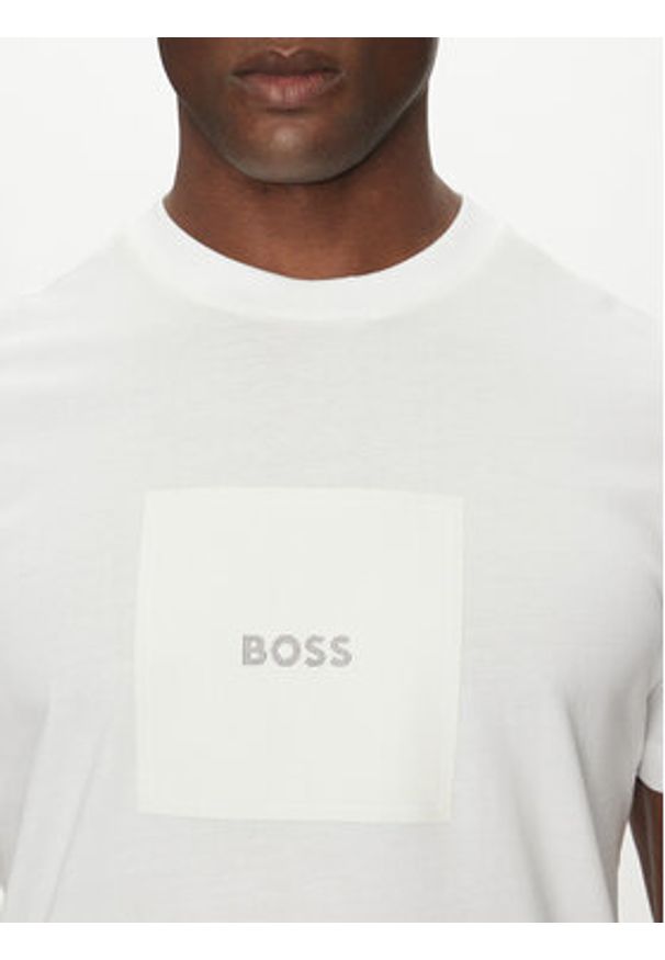 BOSS T-Shirt Logo 50538096 Biały Regular Fit. Kolor: biały. Materiał: bawełna