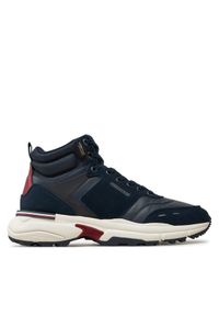 TOMMY HILFIGER - Tommy Hilfiger Sneakersy M Runner Cordura Hi Lth Mix FM0FM05222 Granatowy. Kolor: niebieski. Materiał: skóra, zamsz