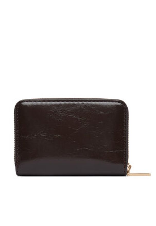 Calvin Klein Portfel Foil Glossy Square Zip Around LV04F1201G Brązowy. Kolor: brązowy. Materiał: skóra