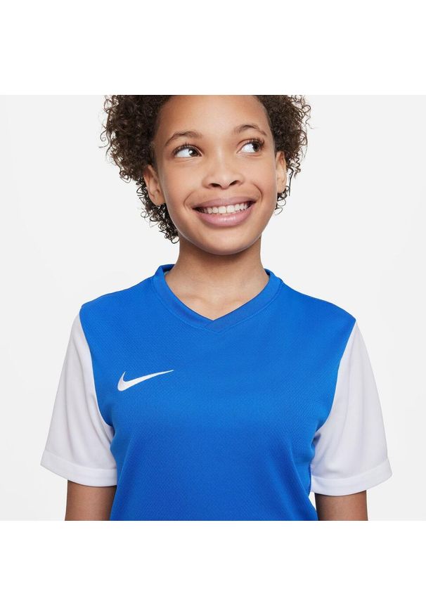 Koszulka treningowa chłopięca Nike Tiempo Premier II. Kolor: niebieski. Długość rękawa: krótki rękaw. Długość: krótkie