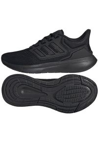 Adidas - Buty do biegania adidas EQ21 Run W H00545 czarne. Zapięcie: sznurówki. Kolor: czarny. Materiał: materiał, syntetyk. Szerokość cholewki: normalna. Sport: bieganie