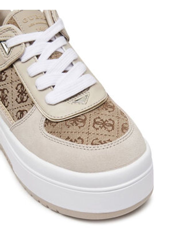 Guess Sneakersy FLPR2D FAL12 Beżowy. Kolor: beżowy. Materiał: skóra