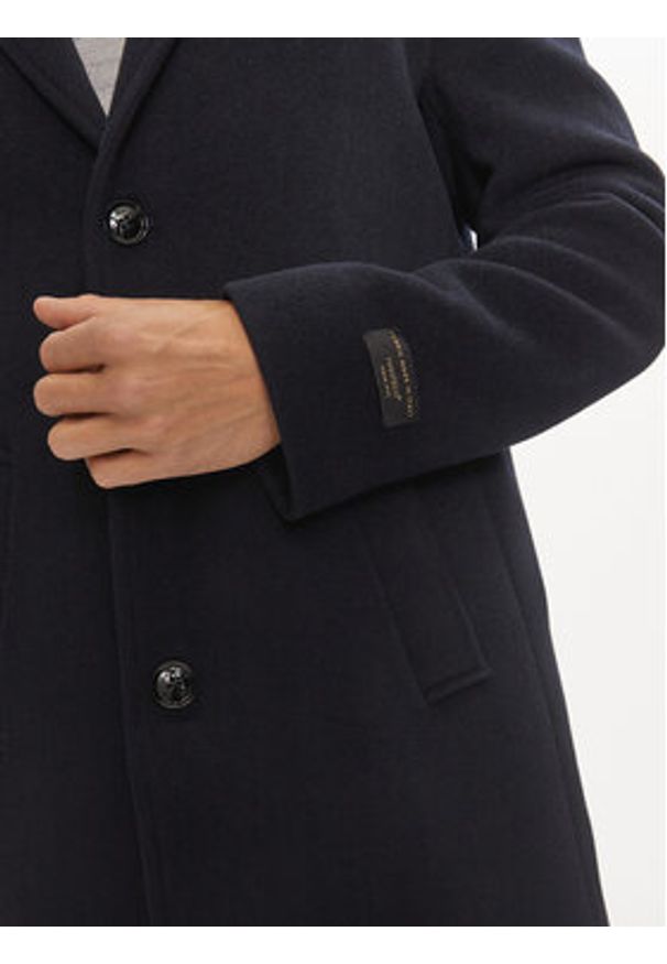 Liu Jo Płaszcz wełniany QXX009 T2583 Granatowy Regular Fit. Kolor: niebieski. Materiał: wełna