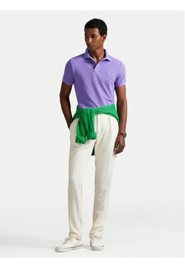 Polo Ralph Lauren Polo 710782592028 Fioletowy Regular Fit. Typ kołnierza: polo. Kolor: fioletowy. Materiał: bawełna