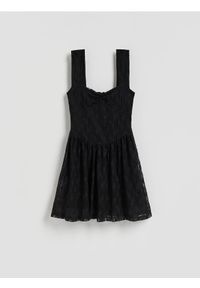 Reserved - Koronkowa sukienka mini - czarny. Kolor: czarny. Materiał: koronka. Długość: mini #1