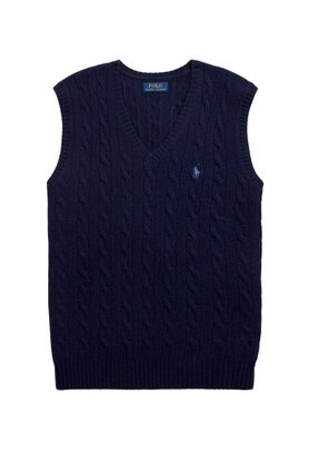 Polo Ralph Lauren Sweter 710974166001 Granatowy Regular Fit. Typ kołnierza: polo. Kolor: niebieski. Materiał: wełna