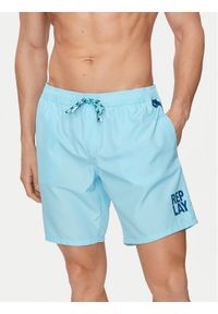 Replay Szorty kąpielowe LM1141.000.82972 Błękitny Regular Fit. Kolor: niebieski. Materiał: syntetyk #1