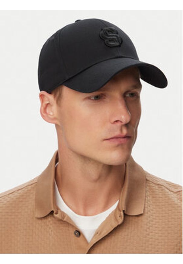 BOSS Czapka z daszkiem 50533299 Czarny. Kolor: czarny. Materiał: materiał, bawełna