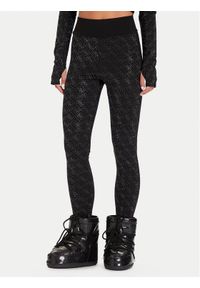 Guess Legginsy W5BB73 K7182 Czarny Slim Fit. Kolor: czarny. Materiał: syntetyk