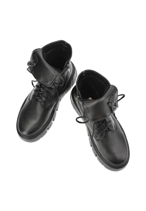 Czarne Botki Armodo Eleganckie Obuwie Damskie. Okazja: na co dzień. Zapięcie: pasek. Kolor: czarny. Materiał: materiał. Styl: elegancki