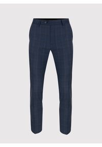 Pako Lorente - PAKO LORENTE – Granatowe spodnie garniturowe w kraciasty deseń. Kolor: niebieski. Materiał: poliester, wełna, lycra #3