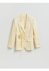 Reserved - Marynarka z wiskozy - jasnożółty. Kolor: żółty. Materiał: wiskoza #1