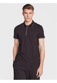 Armani Exchange Polo 8NZF71 ZJH2Z 1200 Czarny Regular Fit. Typ kołnierza: polo. Kolor: czarny. Materiał: bawełna