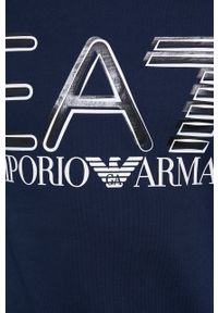 EA7 Emporio Armani Bluza bawełniana 3LPM44.PJFGZ męska kolor granatowy z nadrukiem. Okazja: na co dzień. Kolor: niebieski. Materiał: bawełna. Wzór: nadruk. Styl: casual #4