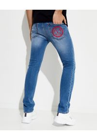 Versace Jeans Couture - VERSACE JEANS COUTURE - Niebieskie jeansy z logo. Kolor: niebieski #4