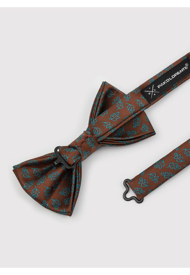 Pako Lorente - PAKO LORENTE – Brązowa mucha męska we wzorki. Kolor: brązowy. Materiał: poliester. Styl: elegancki