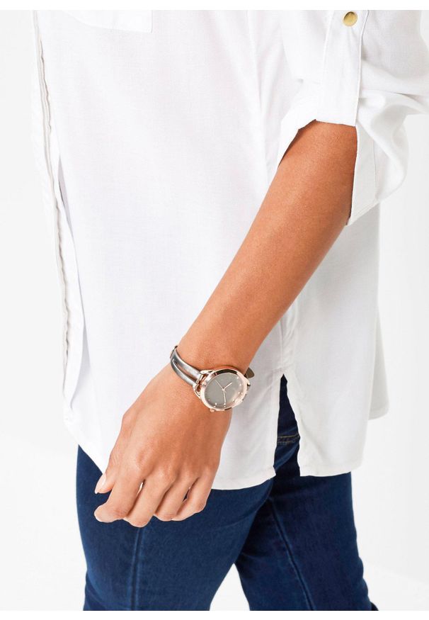 bonprix - Bluzka tunikowa z lejącej wiskozy. Kolor: biały. Materiał: wiskoza. Styl: elegancki