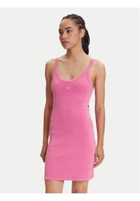 Adidas - adidas Sukienka codzienna Ribbed JI5750 Różowy Slim Fit. Okazja: na co dzień. Kolor: różowy. Materiał: bawełna. Typ sukienki: proste. Styl: casual