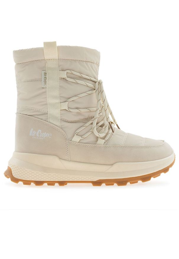 Buty damskie Lee Cooper LCJ-23-44-1989L - beżowe. Zapięcie: zamek. Kolor: beżowy. Materiał: guma, syntetyk, materiał. Szerokość cholewki: normalna. Sezon: zima