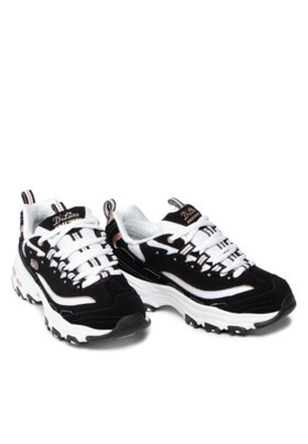 skechers - Skechers Sneakersy Devoted Fan 13154/BKRG Czarny. Kolor: czarny. Materiał: skóra